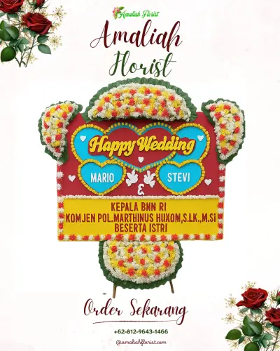 Karangan Papan Bunga Pernikahan di Samborejo